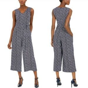 Calvin Klein Cropped Crackle-Print Jumpsuit